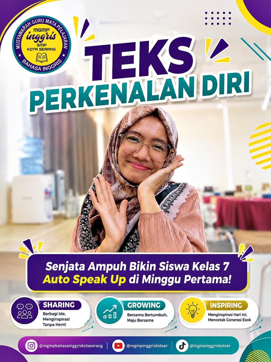 Teks “About Me” (teks Galih) yang super simpel tapi powerful banget untuk dijadikan pondasi awal mengajar.
