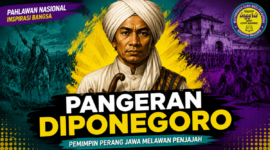 Pangeran Diponegoro, sosok panglima perang gagah dengan sorban yang memimpin ribuan rakyat melawan Belanda. Sosoknya identik dengan kesakralan, perjuangan suci, dan tentu saja, lukisan legendaris karya Raden Saleh.