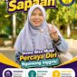 Seorang guru - Bu Endang- sedang menunjukkan gesture Peace