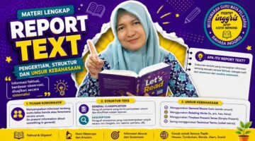 Report Text adalah dokumen tertulis yang menyajikan informasi tentang sesuatu (bisa berupa hewan, tumbuhan, benda, atau fenomena alam/sosial) apa adanya secara faktual, sebagai hasil dari observasi dan analisis sistematis.