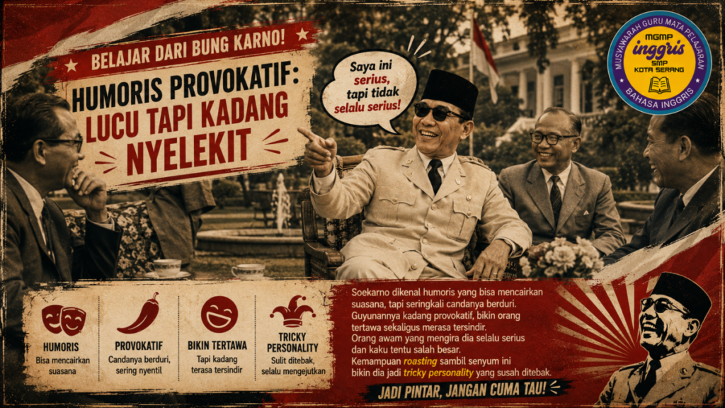 Di balik sosok proklamator, Soekarno punya gaya roasting sambil senyum. Lucu, provokatif, kadang bikin tersindir. Sisi tricky inilah yang bikin dia susah ditebak