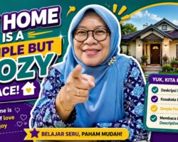 Teks “My Home Sweet Home” merupakan materi yang tepat untuk melatih kemampuan bahasa Inggris dan kepercayaan diri siswa kelas 7 SMP. My Home is a simple but Cozy Place